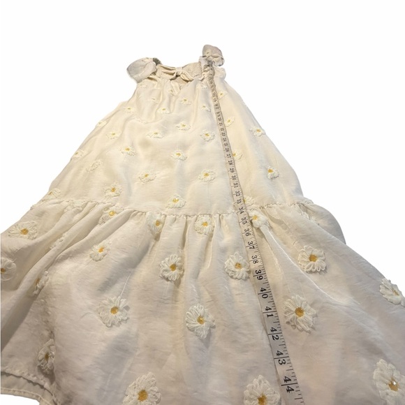 Storia Cream Floral Eyelet Maxi Dress with Bow Front Ruffle Straps Lrg - Picture 11 of 13